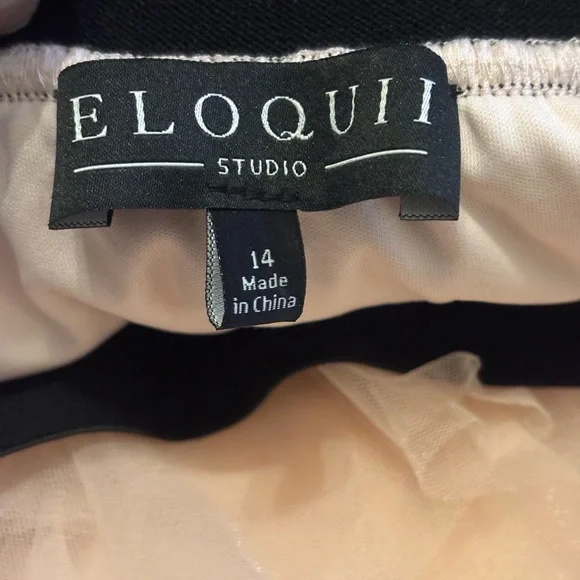 Eloquii Studio-Romantic Fun Black waistband Light Pink Layered Tulle Skirt, 14 - Picture 4 of 5